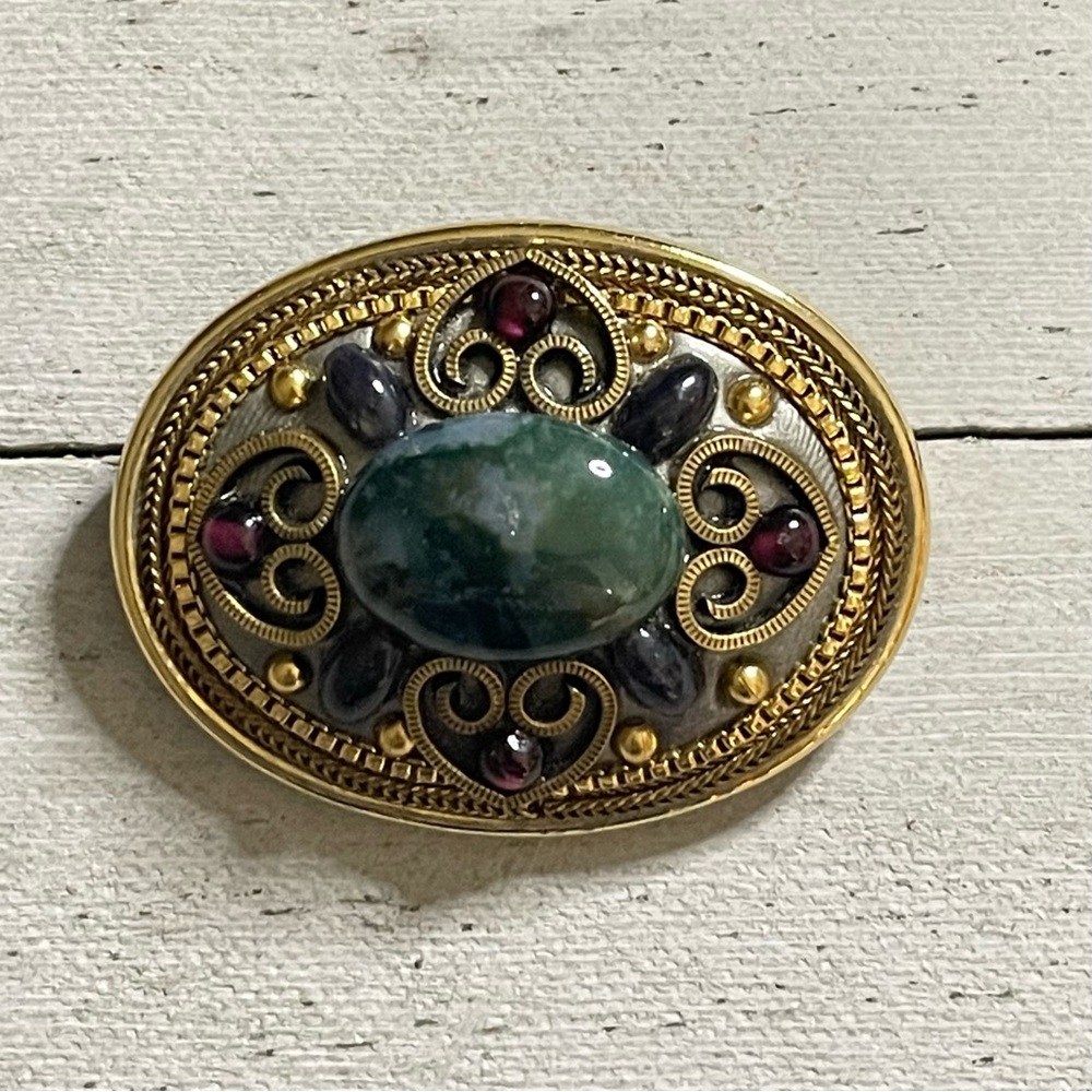 MICHAL GOLAN Vintage Cabochon Pendant Brooch